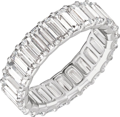 4 3/4 Ctw Straight Baguette Lab-Grown Diamond Low Profile Eternity Band