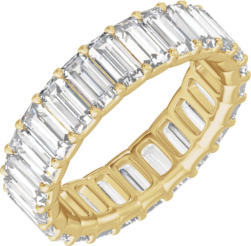 4 3/4 Ctw Straight Baguette Lab-Grown Diamond Low Profile Eternity Band