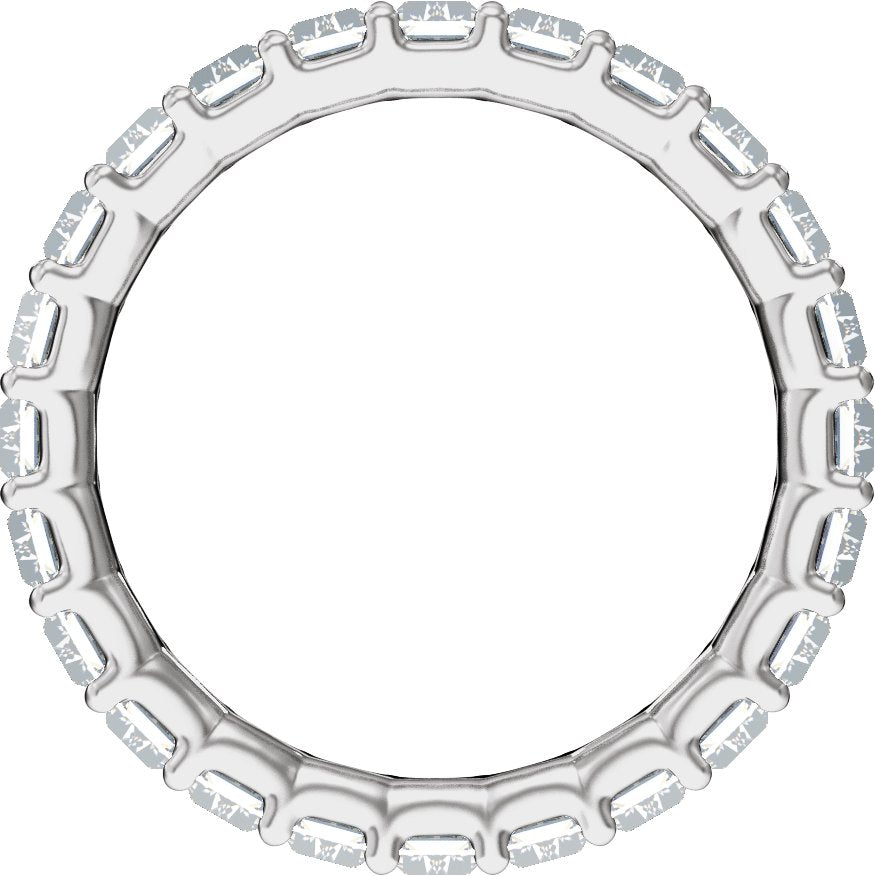 4 3/4 Ctw Straight Baguette Lab-Grown Diamond Low Profile Eternity Band - White Gold - Lab Grown Diamond