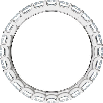 4 3/4 Ctw Straight Baguette Lab-Grown Diamond Low Profile Eternity Band - White Gold - Lab Grown Diamond