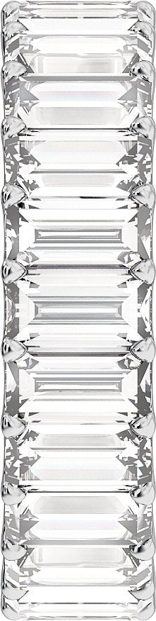 4 3/4 Ctw Straight Baguette Lab-Grown Diamond Low Profile Eternity Band - White Gold - Lab Grown Diamond