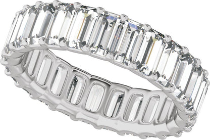 5 Ctw Straight Baguette Lab-Grown Diamond Low Profile Eternity Band - White Gold - Lab Grown Diamond