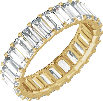 5 Ctw Straight Baguette Lab-Grown Diamond Low Profile Eternity Band
