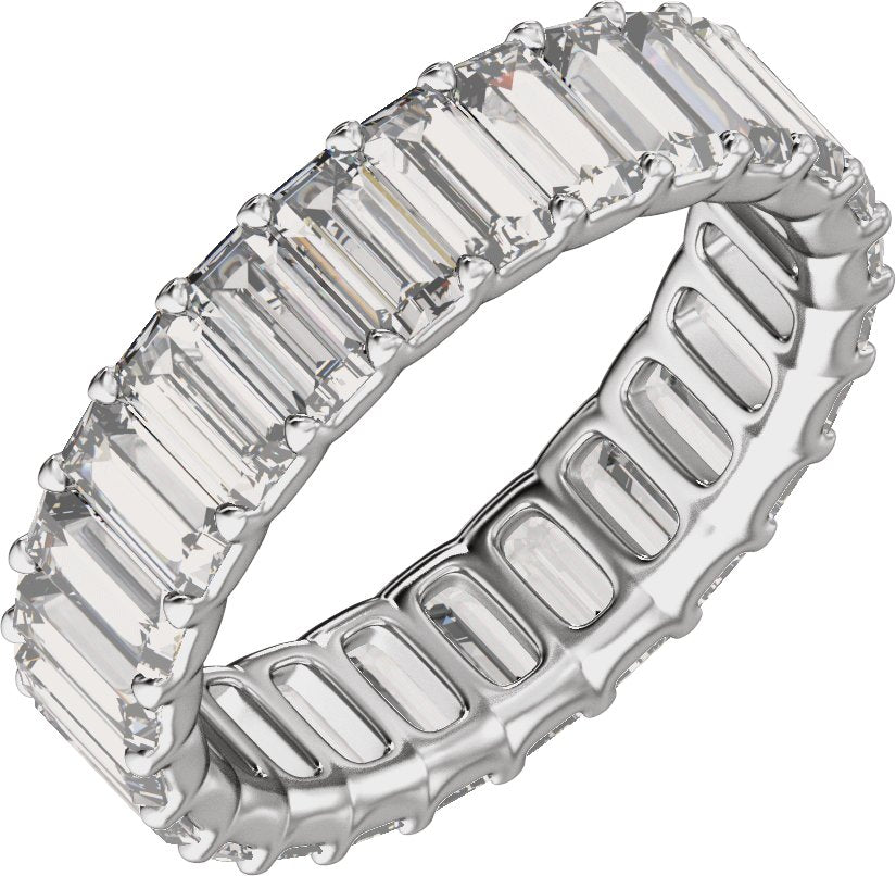 5 Ctw Straight Baguette Lab-Grown Diamond Low Profile Eternity Band