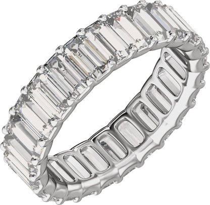 5 Ctw Straight Baguette Lab-Grown Diamond Low Profile Eternity Band