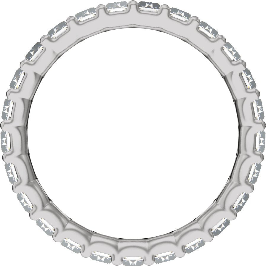 5 Ctw Straight Baguette Lab-Grown Diamond Low Profile Eternity Band - White Gold - Lab Grown Diamond