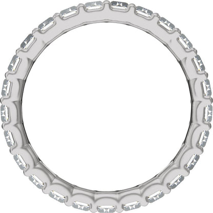 5 Ctw Straight Baguette Lab-Grown Diamond Low Profile Eternity Band - White Gold - Lab Grown Diamond