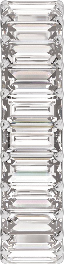 5 Ctw Straight Baguette Lab-Grown Diamond Low Profile Eternity Band - White Gold - Lab Grown Diamond