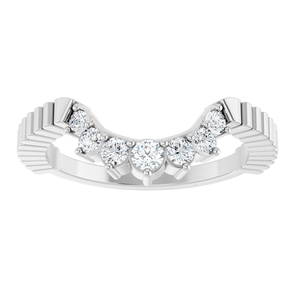 1/4 Ctw Lab-Grown Diamond Contour Band - White Gold - Lab Grown Diamond