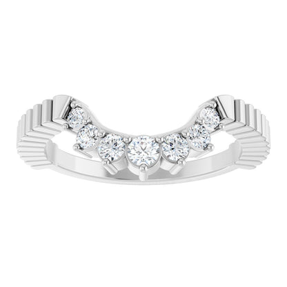 1/4 Ctw Lab-Grown Diamond Contour Band - White Gold - Lab Grown Diamond