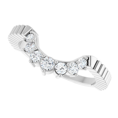 1/4 Ctw Lab-Grown Diamond Contour Band - White Gold - Lab Grown Diamond