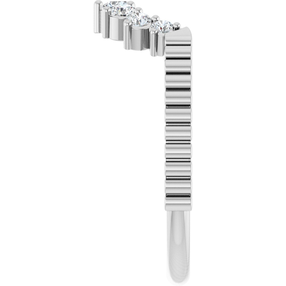 1/4 Ctw Lab-Grown Diamond Contour Band - White Gold - Lab Grown Diamond