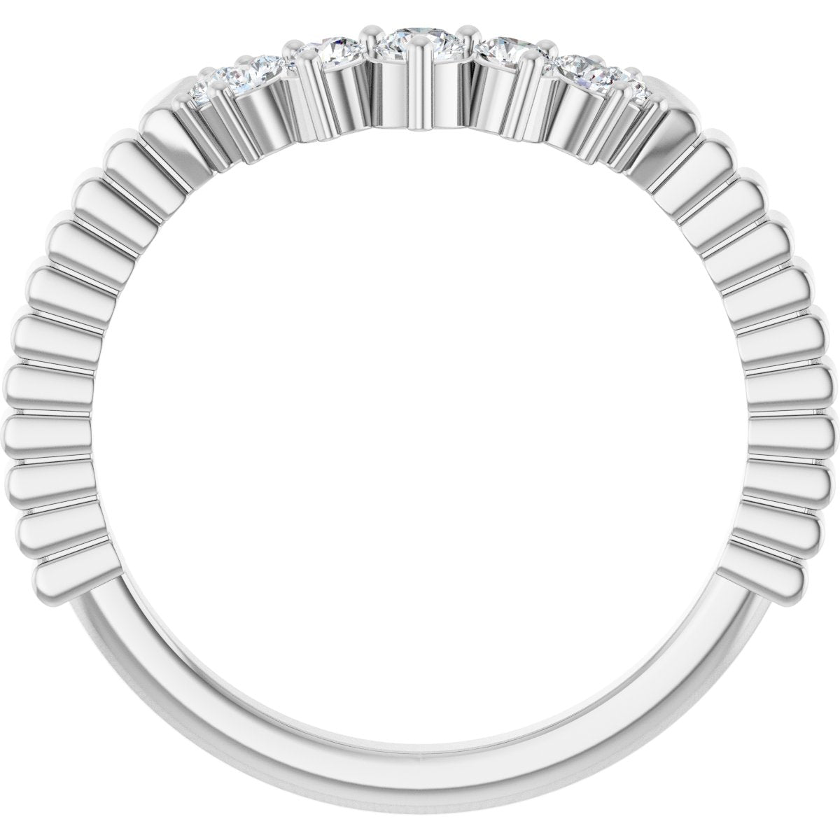1/4 Ctw Lab-Grown Diamond Contour Band - White Gold - Lab Grown Diamond