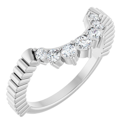 1/4 Ctw Lab-Grown Diamond Contour Band - White Gold - Lab Grown Diamond
