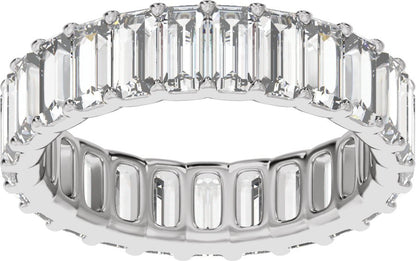 5 Ctw Straight Baguette Lab-Grown Diamond Low Profile Eternity Band - White Gold - Lab Grown Diamond