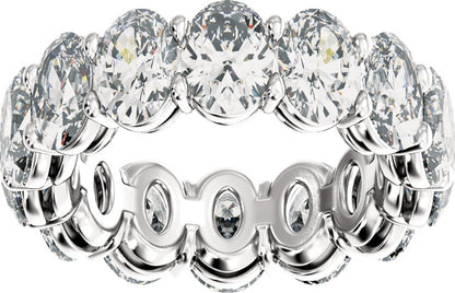 7 1/4 Ctw Oval Lab-Grown Diamond Low Profile Eternity Band - White Gold - Lab Grown Diamond