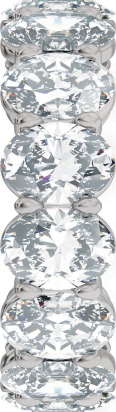 7 1/4 Ctw Oval Lab-Grown Diamond Low Profile Eternity Band - White Gold - Lab Grown Diamond