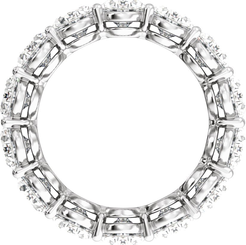 7 1/4 Ctw Oval Lab-Grown Diamond Low Profile Eternity Band - White Gold - Lab Grown Diamond