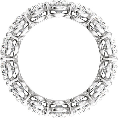 7 1/4 Ctw Oval Lab-Grown Diamond Low Profile Eternity Band - White Gold - Lab Grown Diamond