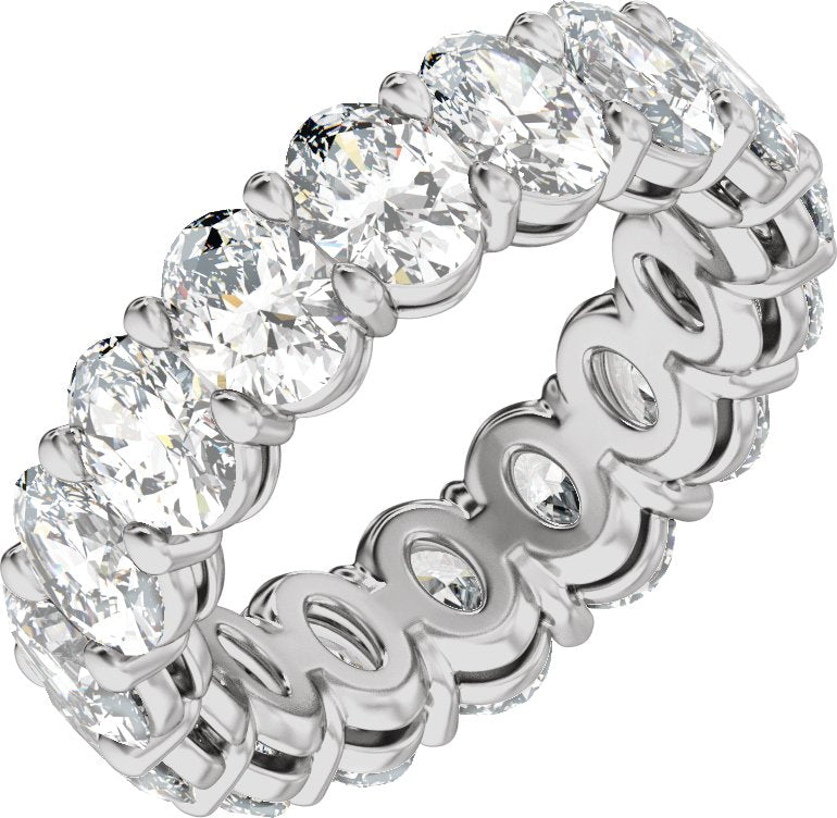7 3/4 Ctw Oval Lab-Grown Diamond Low Profile Eternity Band