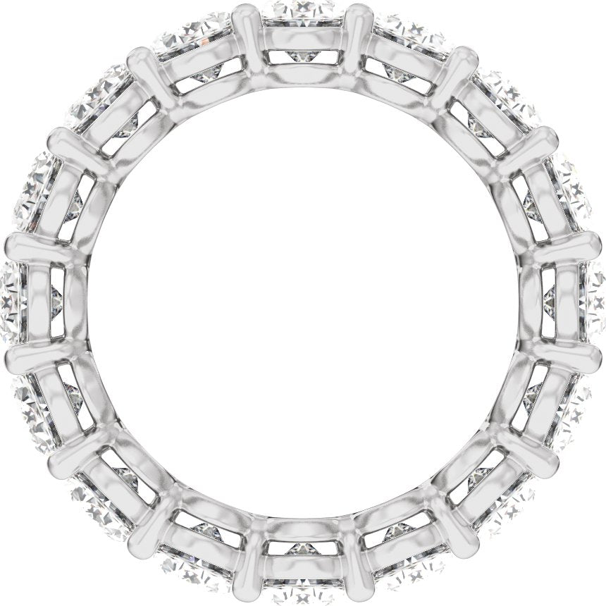 7 3/4 Ctw Oval Lab-Grown Diamond Low Profile Eternity Band - White Gold - Lab Grown Diamond