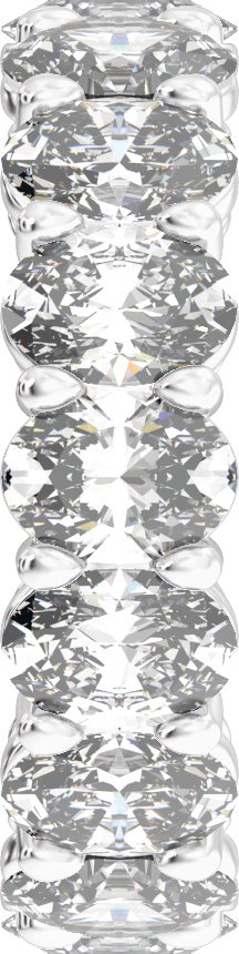 7 3/4 Ctw Oval Lab-Grown Diamond Low Profile Eternity Band - White Gold - Lab Grown Diamond
