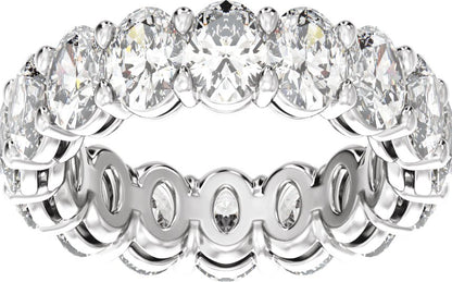 7 3/4 Ctw Oval Lab-Grown Diamond Low Profile Eternity Band - White Gold - Lab Grown Diamond