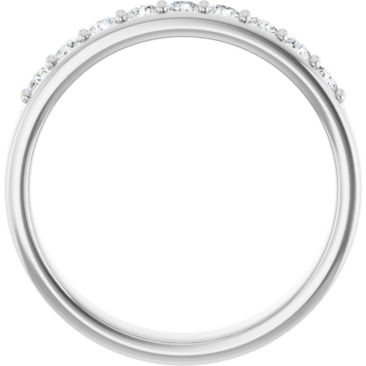 1/2 Ctw Lab-Grown Diamond Flat Band - White Gold - Lab Grown Diamond