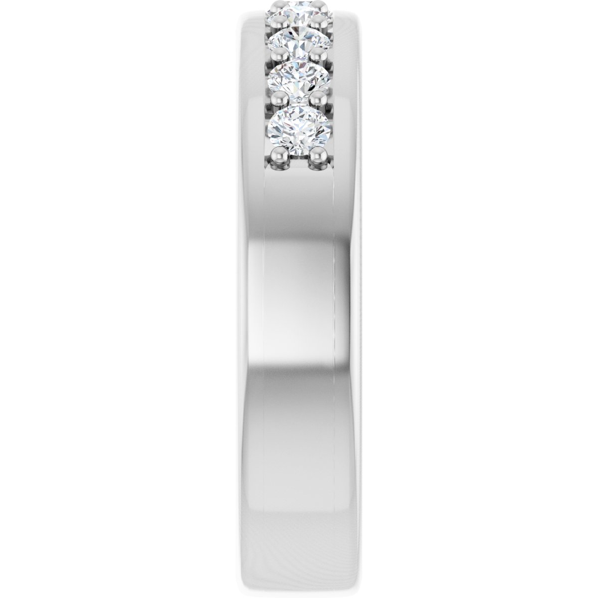 1/2 Ctw Lab-Grown Diamond Flat Band - White Gold - Lab Grown Diamond