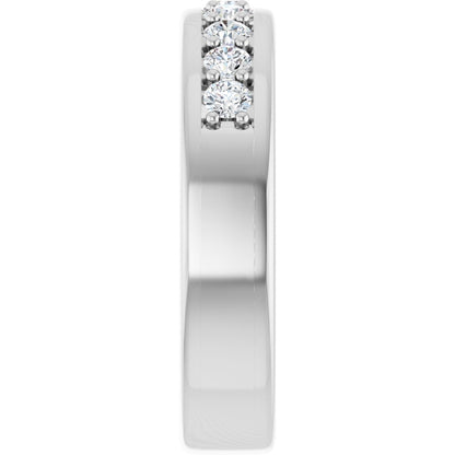 1/2 Ctw Lab-Grown Diamond Flat Band - White Gold - Lab Grown Diamond