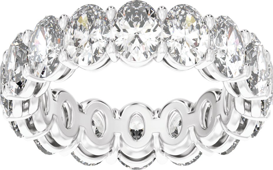 8 1/3 Ctw Oval Lab-Grown Diamond Low Profile Eternity Band - White Gold - Lab Grown Diamond