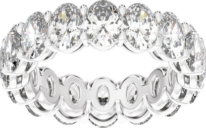 8 1/3 Ctw Oval Lab-Grown Diamond Low Profile Eternity Band - White Gold - Lab Grown Diamond