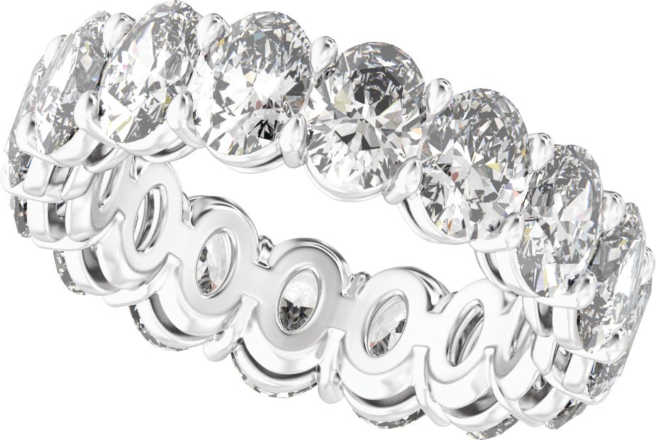 8 1/3 Ctw Oval Lab-Grown Diamond Low Profile Eternity Band - White Gold - Lab Grown Diamond