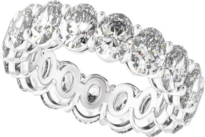 8 1/3 Ctw Oval Lab-Grown Diamond Low Profile Eternity Band - White Gold - Lab Grown Diamond