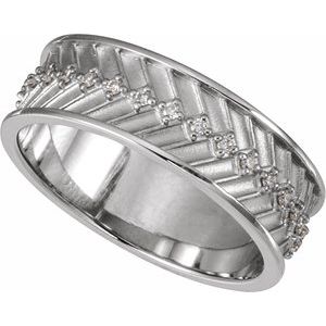 1/5 Ctw Lab-Grown Diamond Mens Accented Band