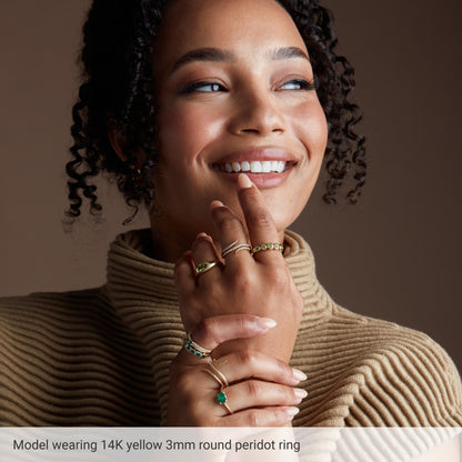 Rose-Cut Lab-Grown Moissanite Stackable Ring - Rose Gold