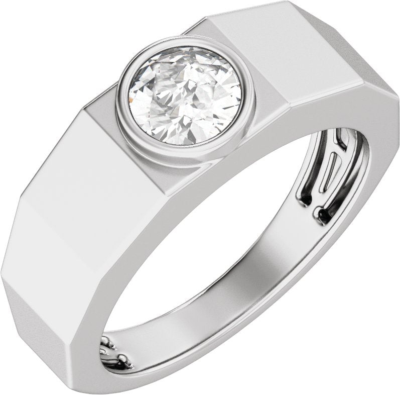 1 Ctw Lab Grown Diamond Solitaire Tapered Band