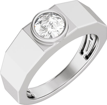 1 Ctw Lab Grown Diamond Solitaire Tapered Band