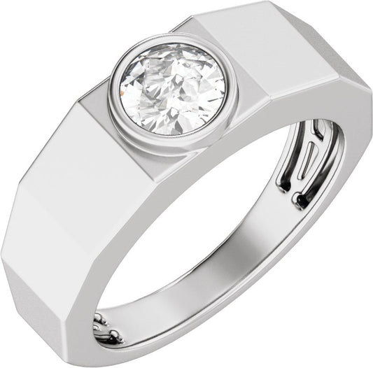 1 Ctw Lab Grown Diamond Solitaire Tapered Band