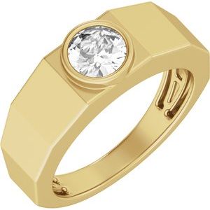 1 Ctw Lab Grown Diamond Solitaire Tapered Band