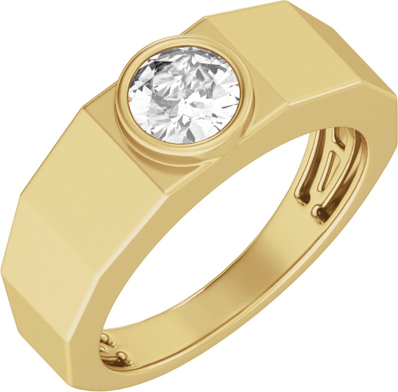 1 Ctw Lab Grown Diamond Solitaire Tapered Band