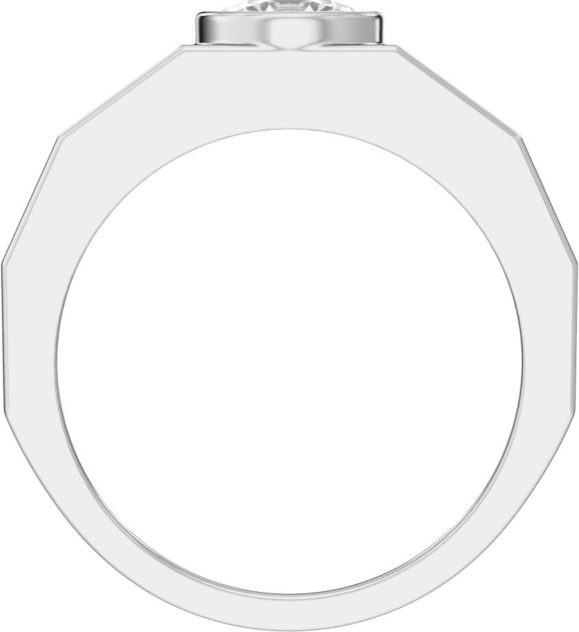 1 Ctw Lab Grown Diamond Solitaire Tapered Band - White Gold - Lab Grown Diamond