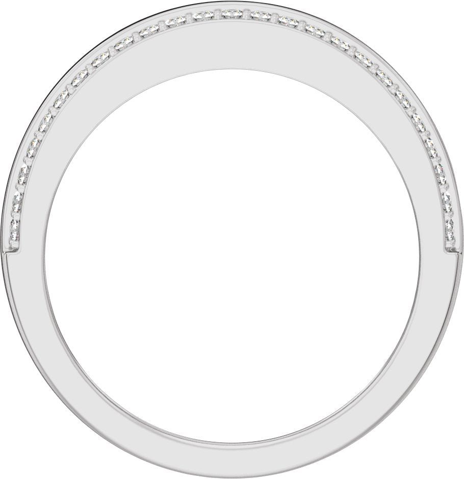 1/2 Ctw Lab Grown Diamond Half Round Accented Tapered Band - White Gold - Lab Grown Diamond