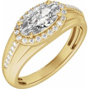 1 3/4 Ctw Lab Grown Diamond Halo Tapered Band With Accents
