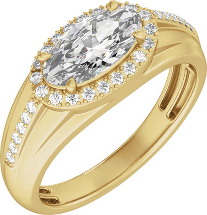 1 3/4 Ctw Lab Grown Diamond Halo Tapered Band With Accents