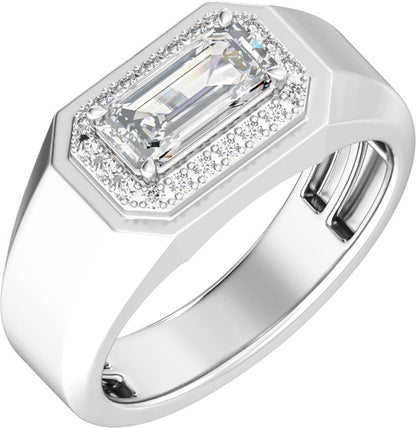 1 3/4 Ctw Lab Grown Diamond Halo Band With Accents