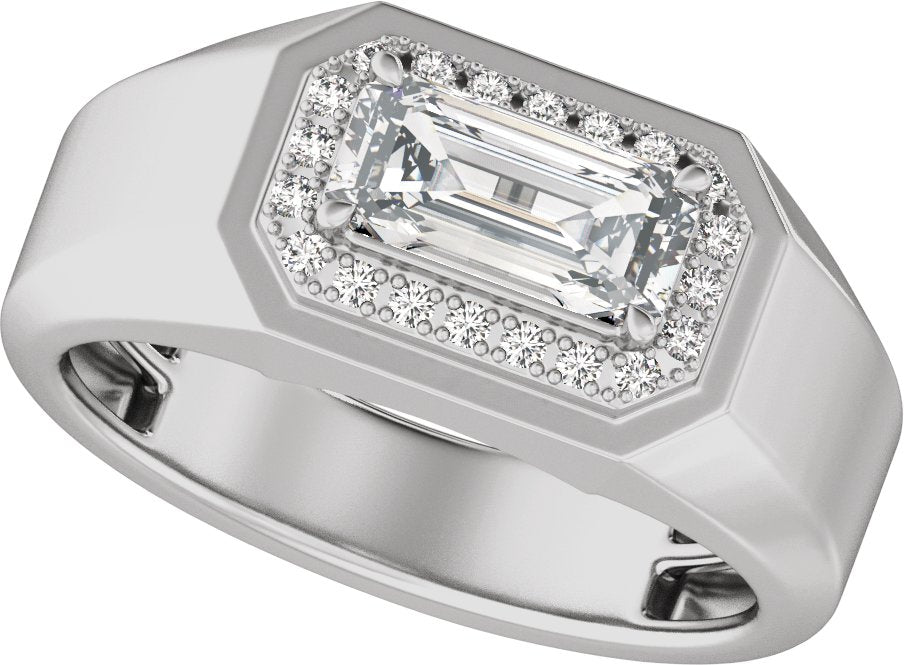 1 3/4 Ctw Lab Grown Diamond Halo Band With Accents - White Gold - Lab Grown Diamond