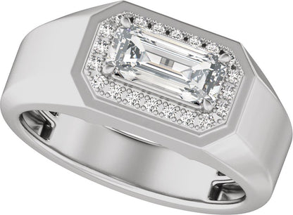 1 3/4 Ctw Lab Grown Diamond Halo Band With Accents - White Gold - Lab Grown Diamond