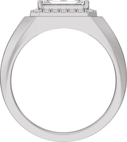 1 3/4 Ctw Lab Grown Diamond Halo Band With Accents - White Gold - Lab Grown Diamond
