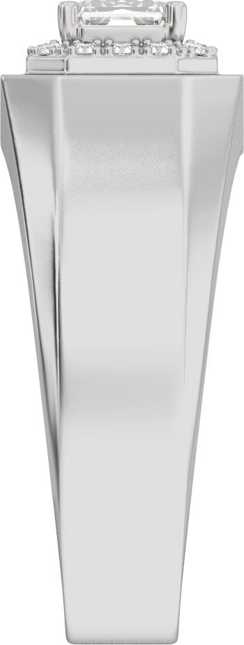 1 3/4 Ctw Lab Grown Diamond Halo Band With Accents - White Gold - Lab Grown Diamond